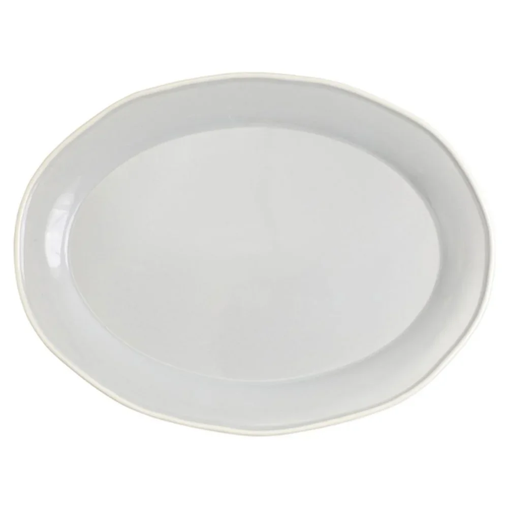 Viva by Vietri Chroma Light Gray Oval Platter